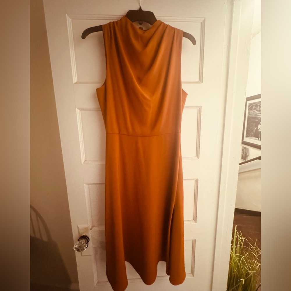 Black Halo Sleeveless orange Dress